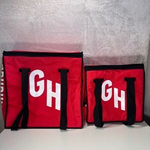 Grubhub Deluxe Style Insulated Delivery Bags Lot 2 Large 19x19 Small 14x14